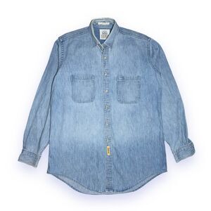 B.D. Baggies Foundry Denim Shirt Relaxed Fit Light Wash USA Made Men's M VTG 90s